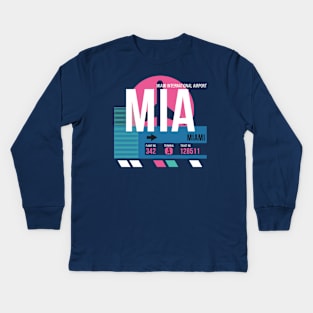 Miami (MIA) Airport Code Baggage Tag Kids Long Sleeve T-Shirt